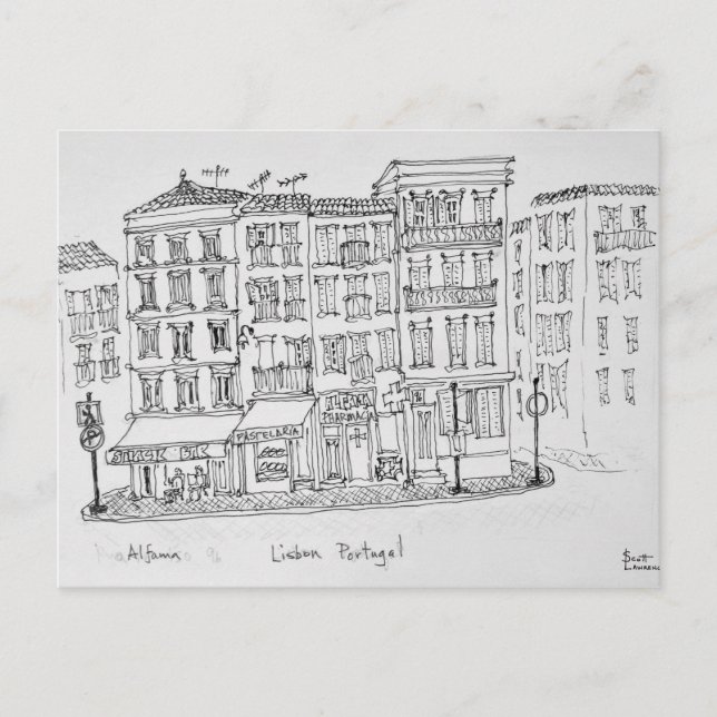 Historic District of Alfama | Lisbon, Portugal Postcard (Front)