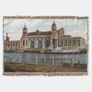 Historic Ellis Island Throw Blanket