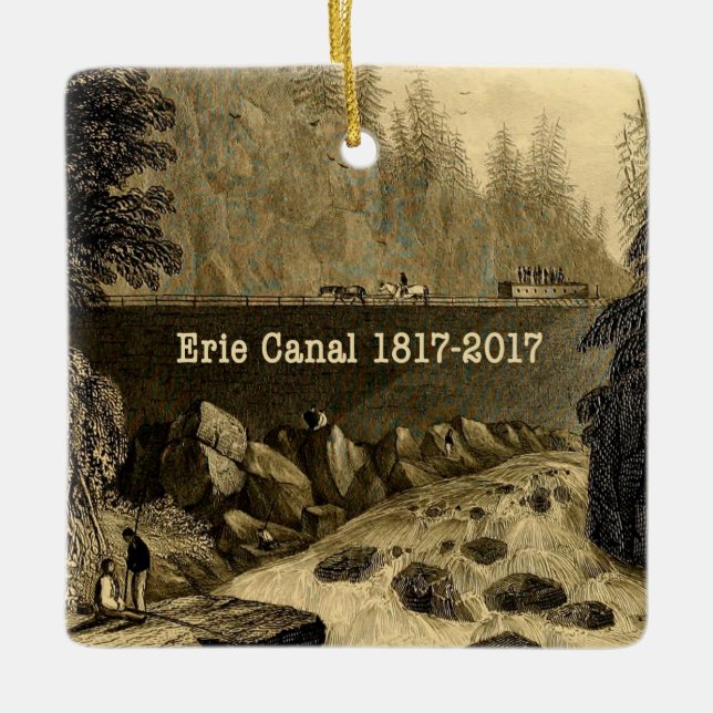 Historic Erie Canal Bicentennial Years Ceramic Ornament (Front)