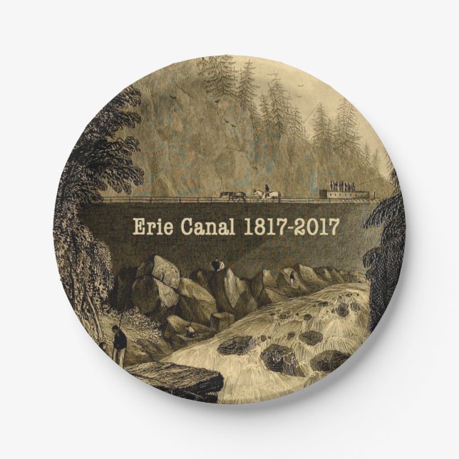 Historic Erie Canal Bicentennial Years Paper Plate (Front)
