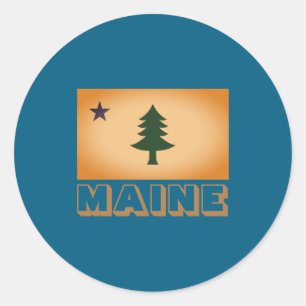 Historic Flag Of Maine 1901 1909 _1  Classic Round Sticker
