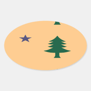 Historic Flag of Maine (1901–1909) Oval Sticker