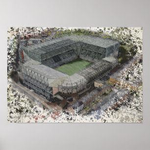 Historic Football Stadium in Newcastle upon Tyne Poster