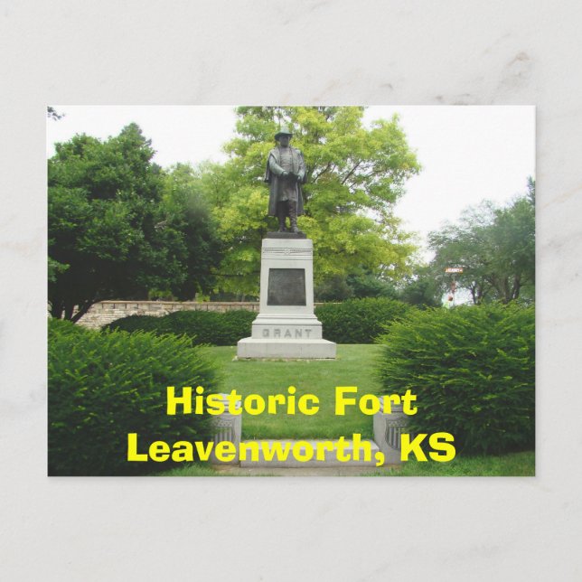 Historic Fort Leavenworth, KS- General Grant Monu Postcard (Front)