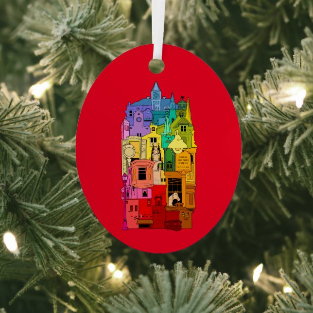 Historic Galena Illinois Rainbow Metal Ornament (Insitu)