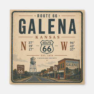 Historic Galena Route 66 Souvenir Magnet