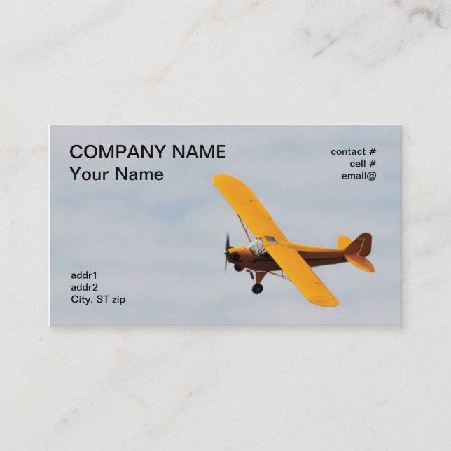 Historic high wing trainer business card (Front)