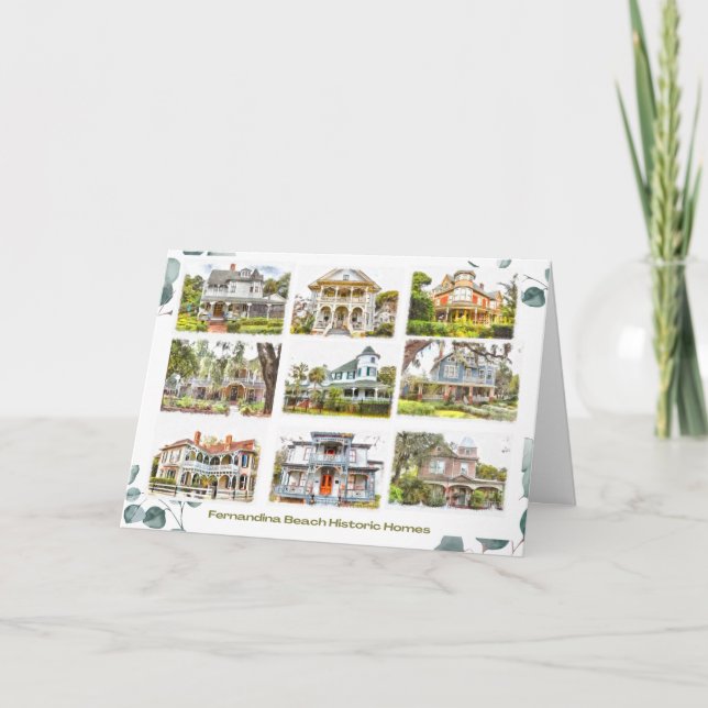 Historic Homes of Fernandina Beach 5x7 Note Card (Front)
