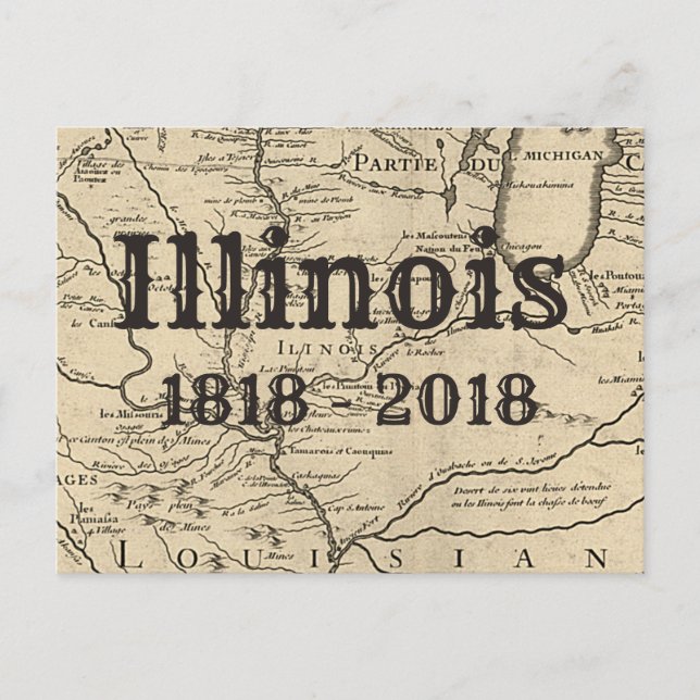 Historic Illinois Bicentennial Postcard (Front)