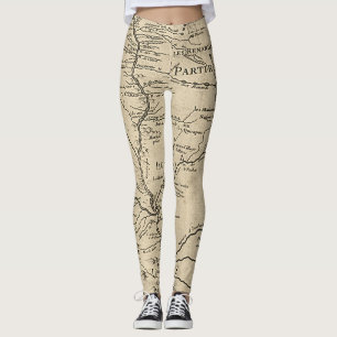 Historic Illinois Map of 1718 Leggings