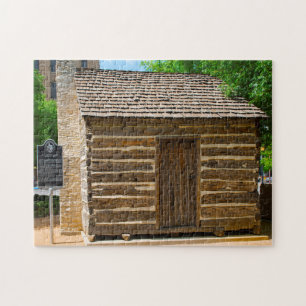 Historic Log Cabin Texas. Jigsaw Puzzle