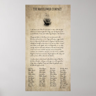 HISTORIC MAYFLOWER COMPACT  1620 POSTER