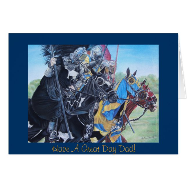 historic medieval knights jousting on horses (Front Horizontal)