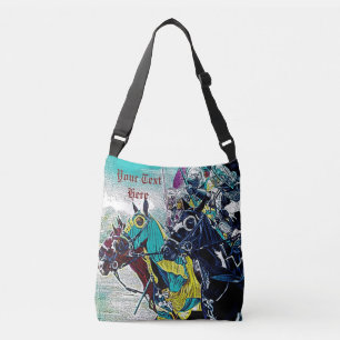 historic medieval knights jousting on horses crossbody bag