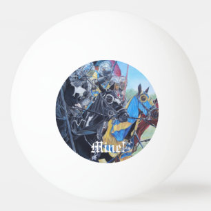 historic medieval knights jousting on horses ping pong ball