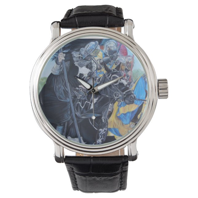 historic medieval knights jousting on horses watch (Front)