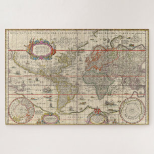 Historic Medieval World Map (by Willem Blaeu) Jigsaw Puzzle