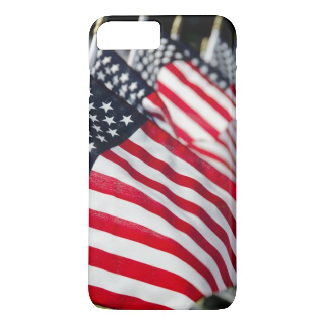 Historic military cemetery with US flags Case-Mate iPhone Case (Back)