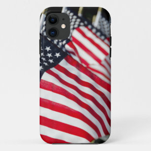 Historic military cemetery with US flags Case-Mate iPhone Case