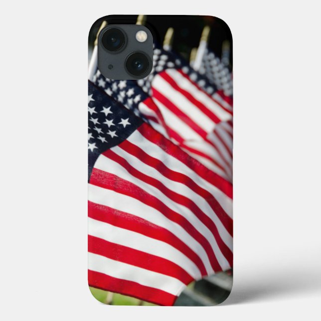 Historic military cemetery with US flags Case-Mate iPhone Case (Back)