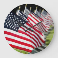 Historic military cemetery with US flags