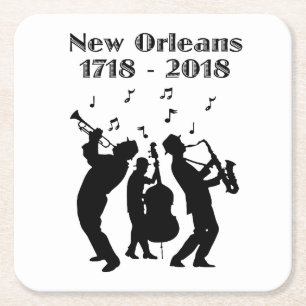 Historic New Orleans Tricentennial Square Paper Coaster
