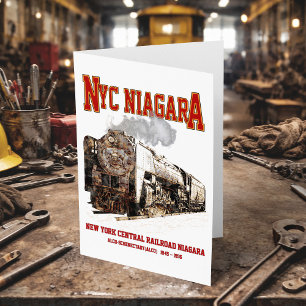 Historic NYC Niagara Train Steam Locomotive Thank You Card