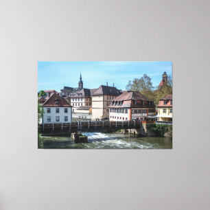 Historic old town and river in Bamberg, Germany Canvas Print