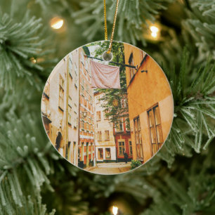 Historic old town, Gamla Stan, Stockholm, Sweden Ceramic Ornament
