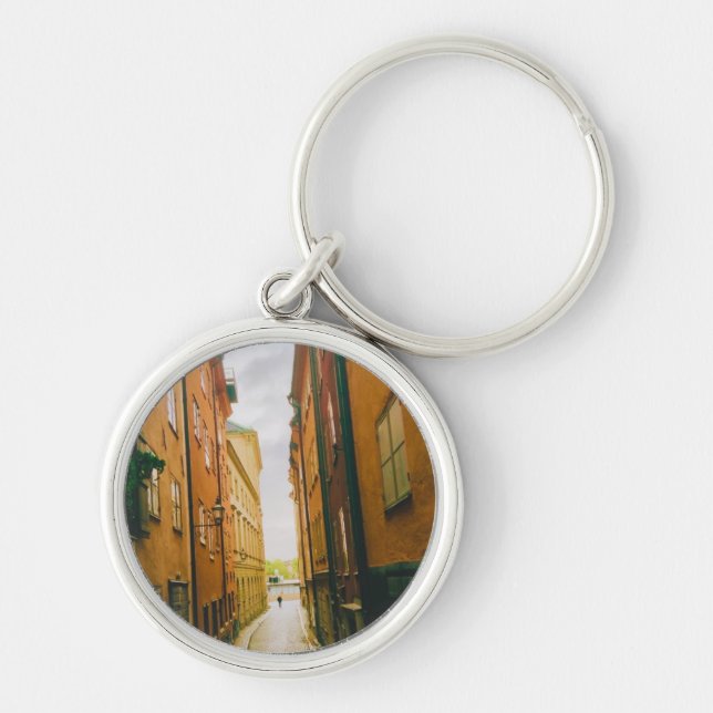 Historic old town, Gamla Stan, Stockholm, Sweden Keychain (Front)