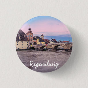 Historic old town in Regensburg, Germany 1 Inch Round Button