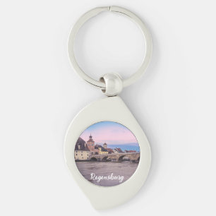 Historic old town in Regensburg, Germany Keychain