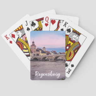 Historic old town in Regensburg, Germany Playing Cards