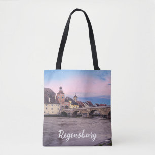 Historic old town in Regensburg, Germany Tote Bag