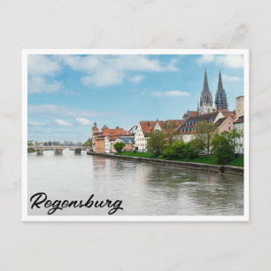 Historic old town of Regensburg, Germany Postcard