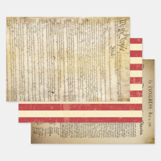 Historic Patriotic Bundle Wrapping Paper Sheet