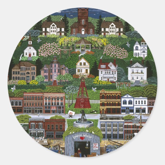 Historic Port Townsend, Washington Classic Round Sticker (Front)