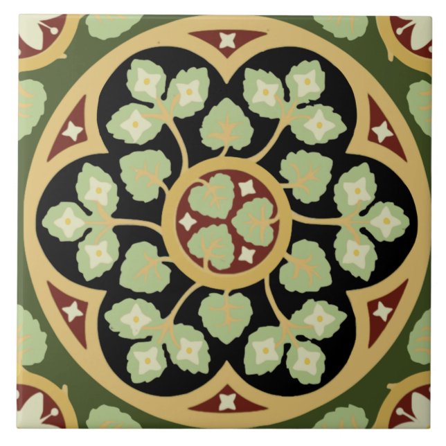 Historic Pugin 1870-1880s Gothic Design Tile Repro (Front)