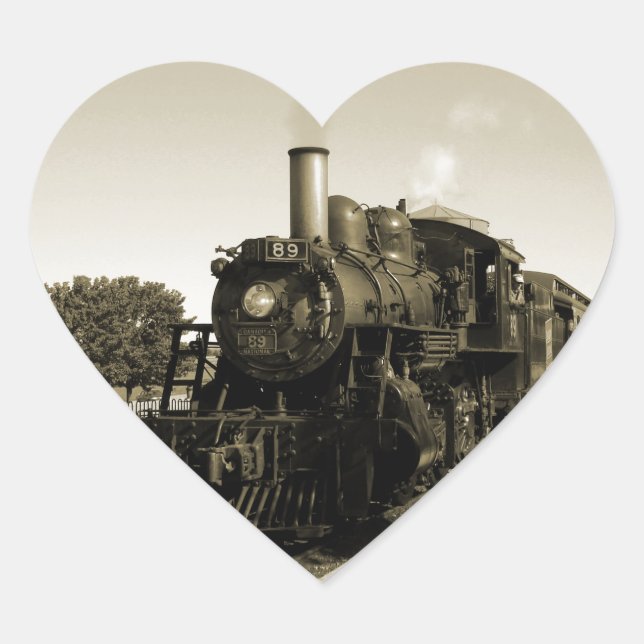 Historic Railroad Heart Sticker (Front)