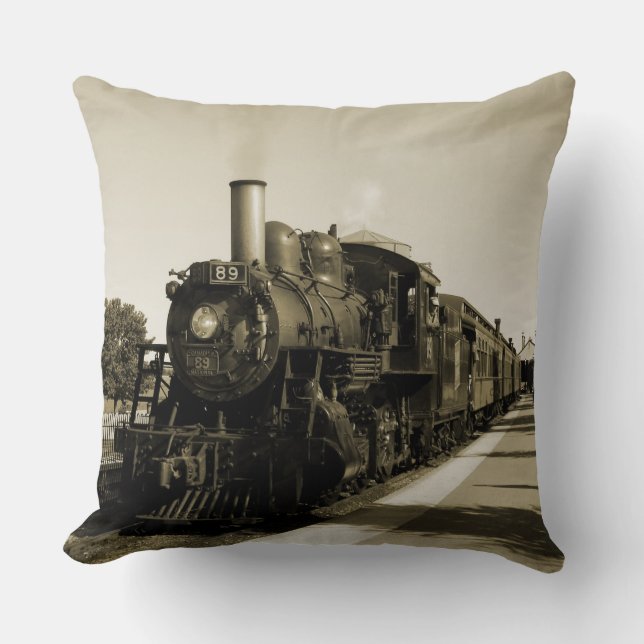 Historic Railroad Throw Pillow (Front)