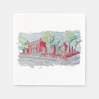Historic Red Brick Entrance Napkin