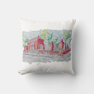 Historic Red Brick Entrance Throw Pillow