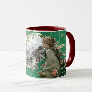 historic riverside town. mug