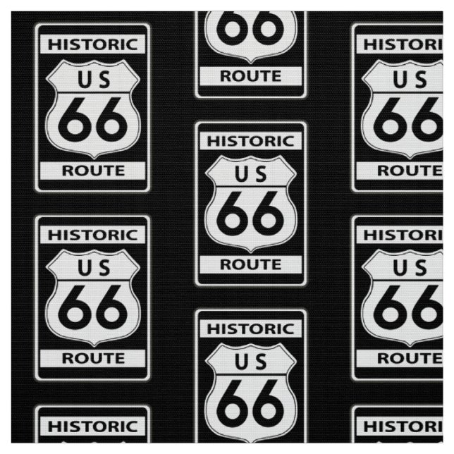 Historic Route 66 Black Fabric (Swatch)