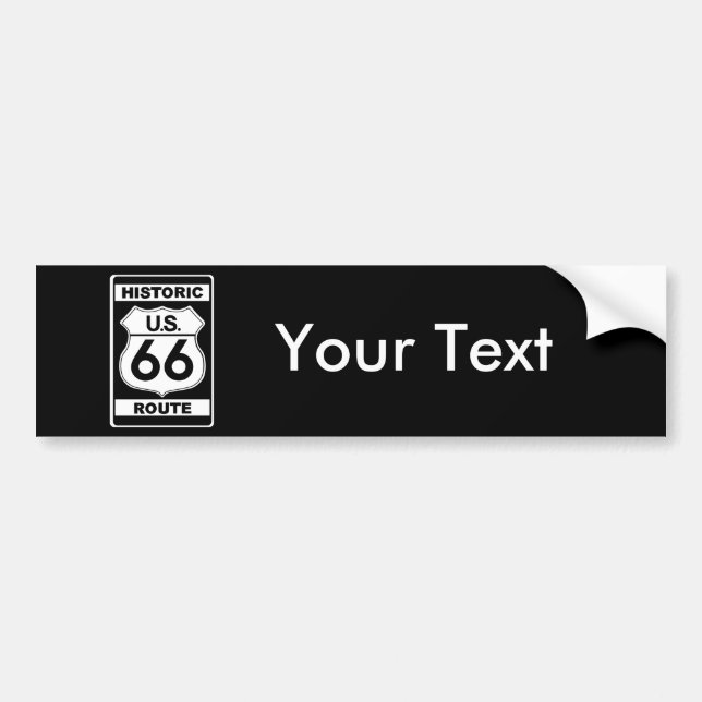 Historic Route 66 Bumper Sticker (Front)