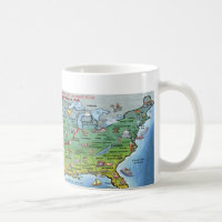Historic Route 66 Cartoon Map