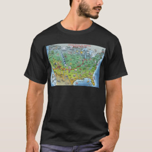 Historic Route 66 Cartoon Map T-Shirt