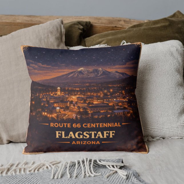 Historic Route 66 Centennial 1926-2026 Double Side Throw Pillow (Creator Uploaded)