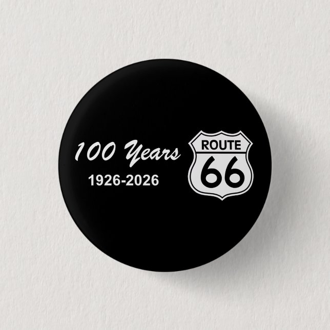 Historic Route 66 Centennial 1 Inch Round Button (Front)