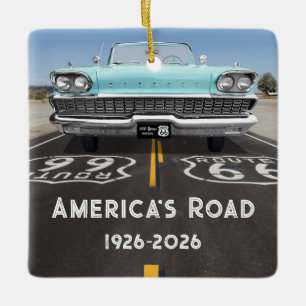 Historic Route 66 Centennial Ceramic Ornament